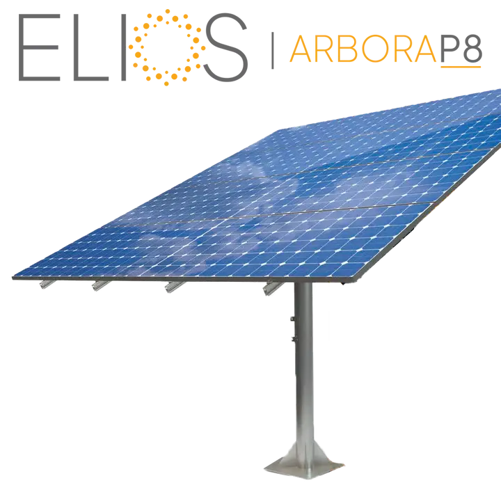 Elios Arbora P8 – Système de montage sur poteau pour 8 panneaux (acier galvanisé, rails aluminium, garantie 5 ans) Elios