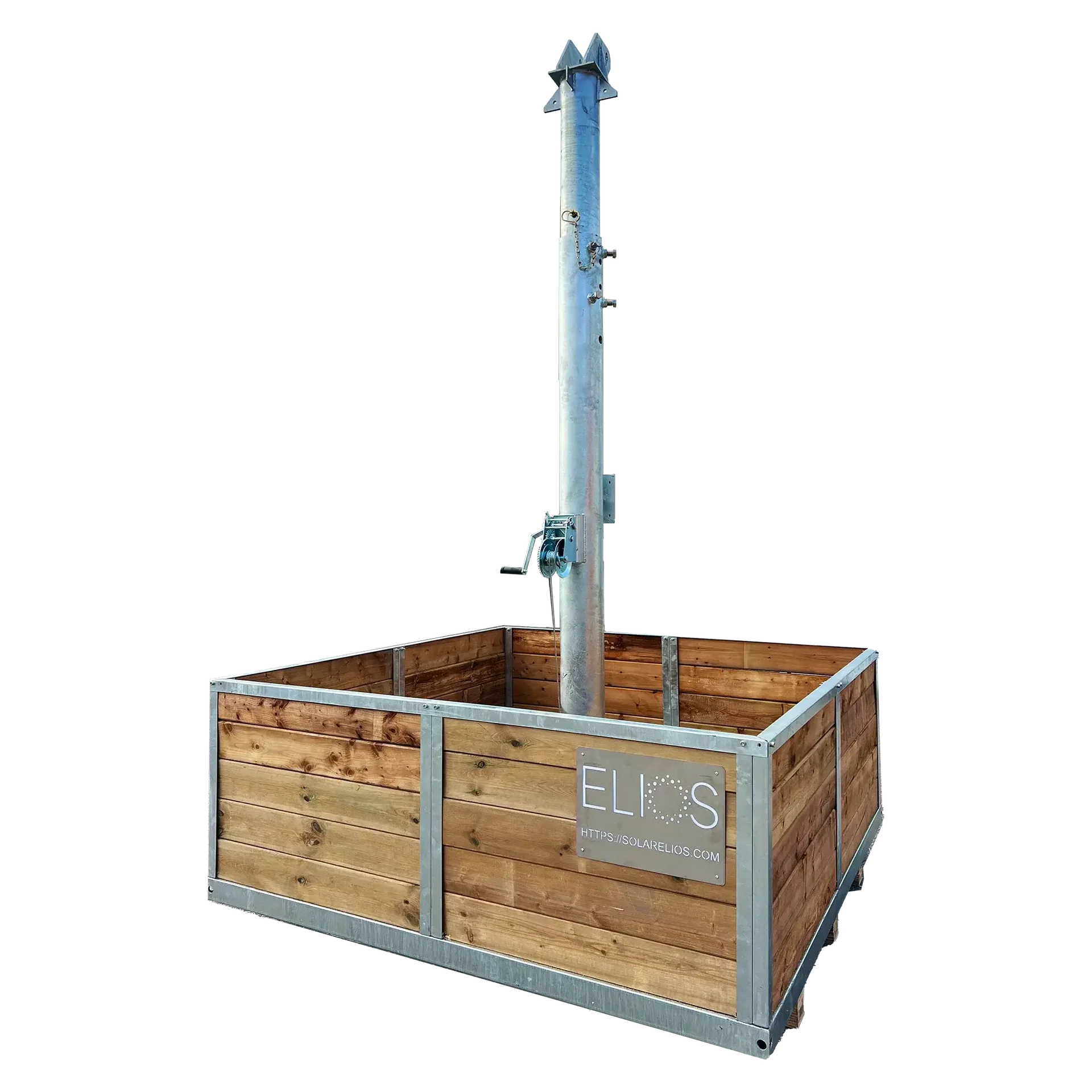 Elios Basket 8 Panel Post – Socle robuste remplissable de roche pour montage sur poteau Boutique Solaire Québec
