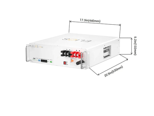 Batterie Elios Litio 5.12 kWh – 51.2 V Rackmount LiFePO₄ (Slim 3U, UL Approved, scalable) Elios