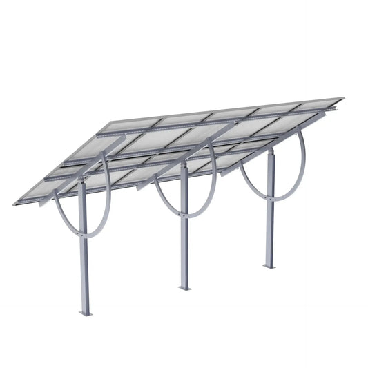 Elios Terra G10 – Support de montage au sol réglable pour 10 panneaux (acier HDG, inclinaison 25-55°, garantie 5 ans) Boutique Solaire Québec