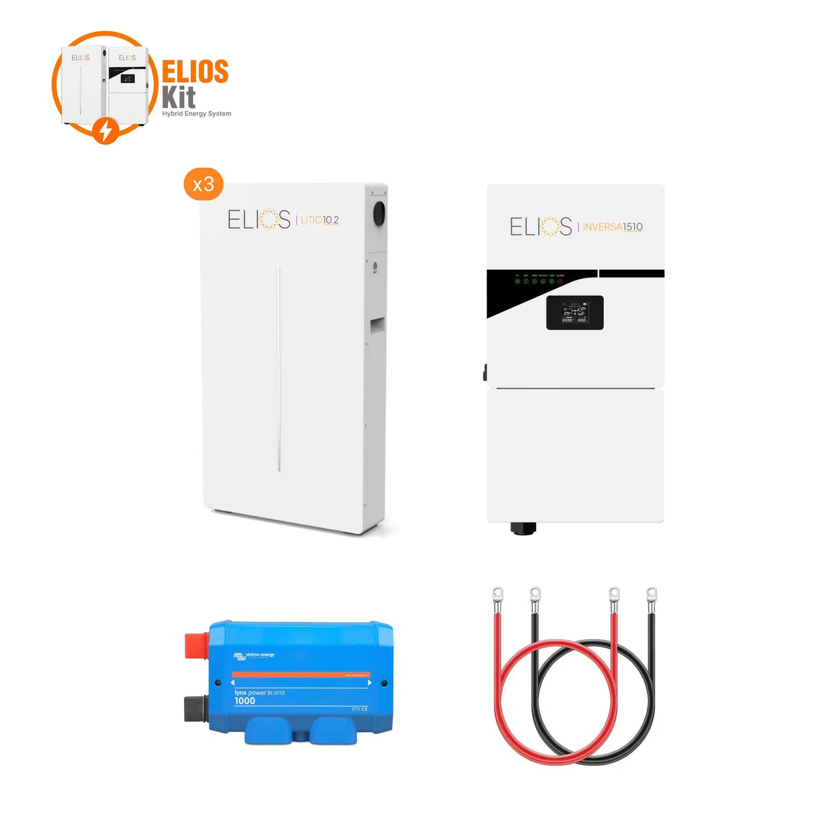 Kit Elios C – Onduleur hybride 10 kW et batterie 30,6 kWh