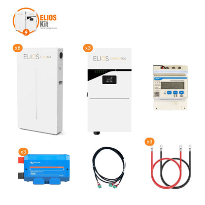 Kit Elios F – Onduleur hybride 30 kW et batterie 61,2 kWh